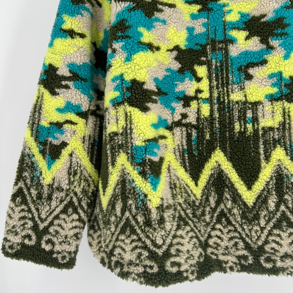 Anthropologie Pilcro Camo Sherpa Jacket Zip Up Fleece Teddy Mountain Camouflage - Picture 5 of 9